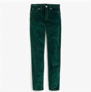 🎄 J. Crew Midrise Toothpick Green Corduroy Trousers - 29